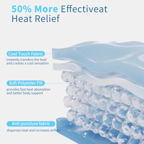 ZHAKKE Dog Cooling Mat 13.7” x 13.7” Pet Summer Self-Cooling Pad for Dogs and Cats Non-Toxic Gel No Water or Electricity N...