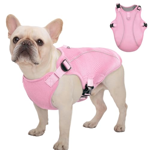 Kuoser Dog Cooling Vest Harness, Small Puppy Cooler Jacket with Adjustable Buckle for Outdoor Beach, Hiking, Training Pink S