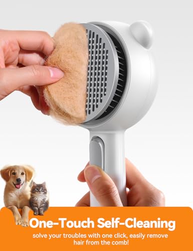 Cat Steam Brush, Brushes for Indoor Cats with Release Button, Dual Speed Spray USB Rechargeable Grooming Supplies, Cat Bru...