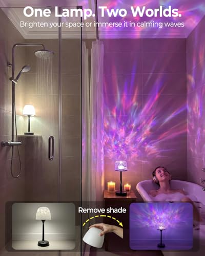 Shower Lamp Waterproof, 16 Color Bathroom Mood Light, Rechargeable Shower Light with Remote & Touch Control, LED Cordless ...