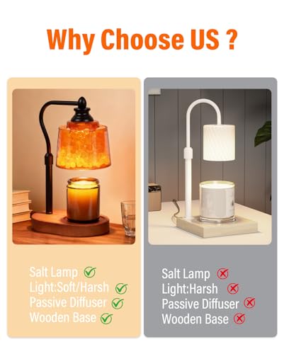 ZAXLZMHSD 3-in-1 Candle Warmer Lamp with Timer Dimmable, Himalayan Salt Lamp & Passive Diffuser, Gifts for Women, House Wa...
