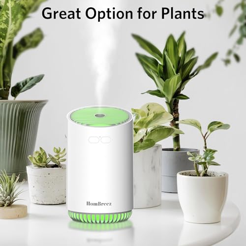 HomBreez Portable Aromatherapy Diffuser 280ml, Rechargeable Essential Oil Diffuser with LED Light, Cool Mist Humidifier wi...