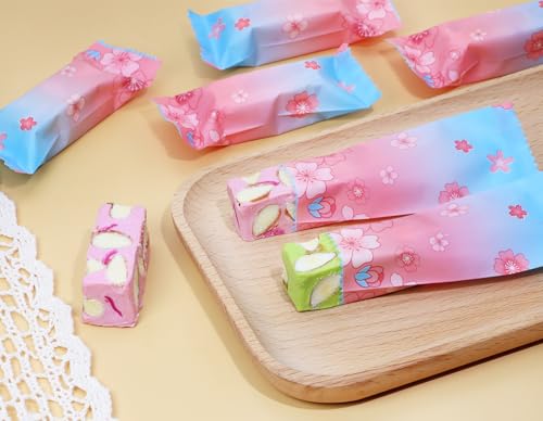 PENTA ANGEL Nougats Candy Bags 400Pcs Clear Plastic Caramels Gift Candy Wrappers Packing Bags Pouch for Christmas Theme Pa...