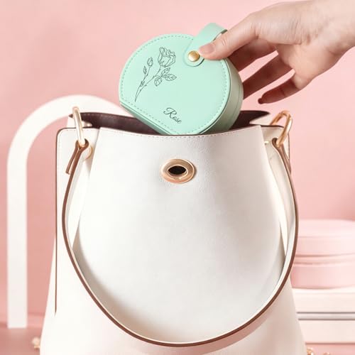 NYLGOXITK Personalized jewelry box with customized name and birth flower shape - Upgradable LED lights + mirror version - ...