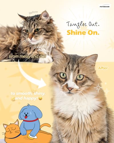 PETHROOM Silicone Cat Brush for Shedding – Gentle Grooming & Relaxing Massage, Light Deshedding Tool, Removes Loose Fur & ...