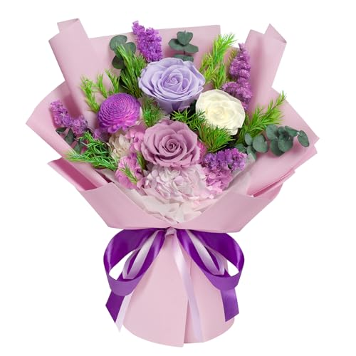 Preserved Flowers Bouquet - Birthday Gifts for Women, Real Flowers for Delivery Prime, Long-Lasting Eternal Rose for Her o...