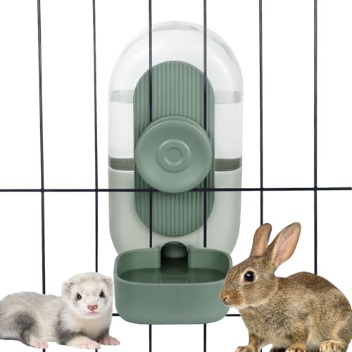 Lemtrflo 28oz Hanging Automatic Water Dispenser，Rabbit Water Bottle,Bunny Guinea Pig Ferret Water Bowl for Cage,Suitable f...