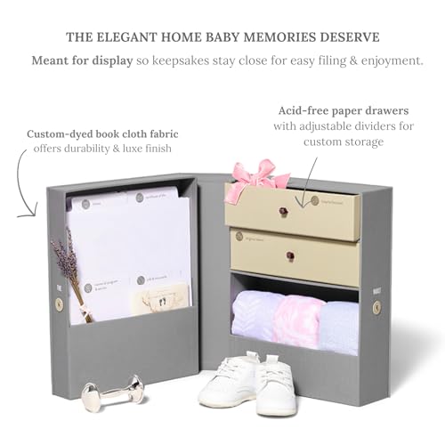 Savor | Baby Keepsake Organizer Box | The Original Fabric Acid-Free Modern Minimalist Gender-neutral Memory Box with Label...