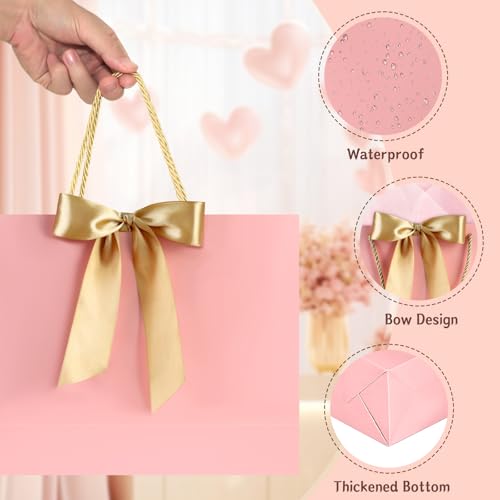 JMANNI Gift Bags with Handles, 13” Medium Gift Bag for Presents, 2 Pcs Bags with 4 Tissue Paper and 2 Cards for Baby Showe...