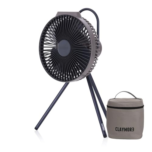 Claymore V600+ Warm Gray Rechargeable Portable Fan – 7,800mAh Battery, 4-Speed BLDC Ultra-Quiet Air Circulator USB-C Charg...