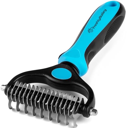Freshly Bailey Dematting Comb for Cats and Dogs, Mat Remover and Deshedding Grooming Tool, Safe Detangler for Matted Fur, ...