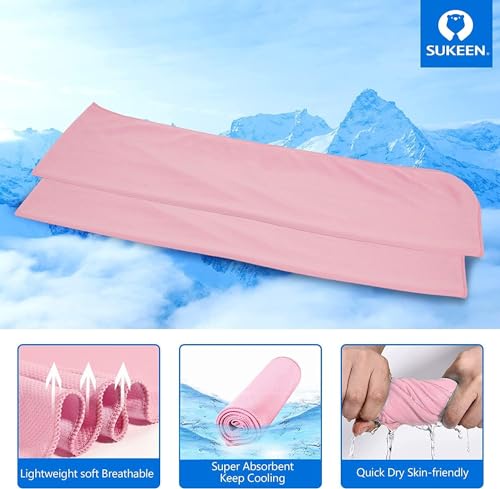 Sukeen 4 Pack Cooling Towel (40"x12") for Sweat, Quick-Drying Cooling Neck Wraps, Soft Breathable Cooling Towels for Neck ...