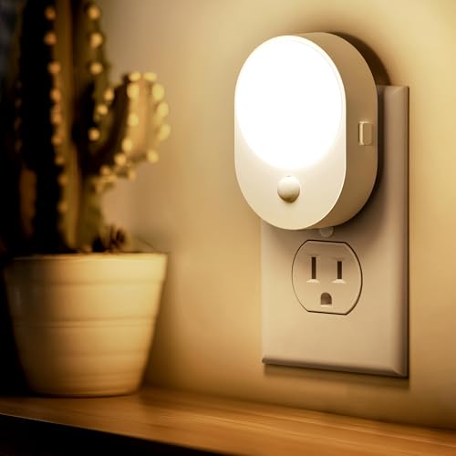 L LOHAS LED Motion Sensor Night Light,[2-PACK] Night Lights Plug into Wall,Motion Sensor and Dusk to Dawn Sensor,3000K Sof...