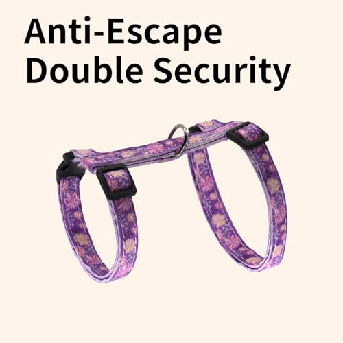 Giecooh Cotton Cat Harness and Leash Set, Escape-Proof Adjustable Soft Harness for Kitten, Small & Large Cats, Ideal for T...