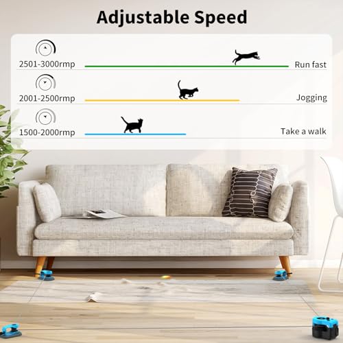 AsFrost Upgraded Interactive Cat Toy for Indoor Cats, Auto/Manual Control DIY Cat Feather Mouse Toy Treadmill for Bored Ki...