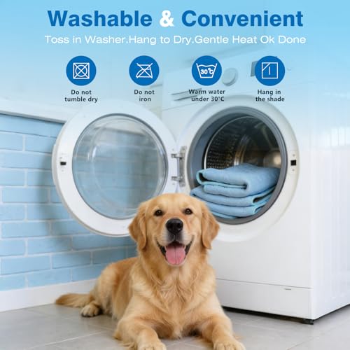 XinChangShangMao Dog Cooling Mat, Q-Max>0.5 Ice Silk Cooling Pad for Dogs Non-Slip & Foldable, No Electricity or Water Req...