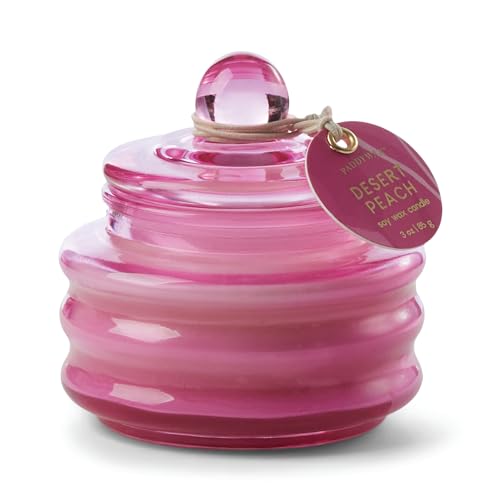 Paddywax Scented Candles Beam Glass Jar Candle with Lid Luxury Artisan, 3-Ounce, Fuchsia Pink - Desert Peach