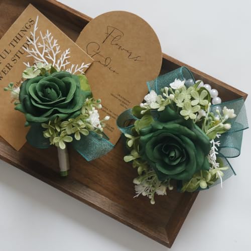 MAFELOE Corsage and Boutonniere Set for Wedding Prom Party Homecoming Celebration Artificial Flower Accessories Suit Decor...