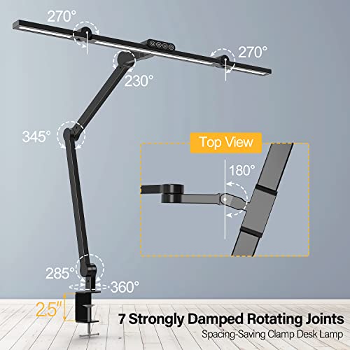 Micomlan Led Desk Lamp with Clamp, Architect Desk Lamp for Home Office with Atmosphere Lighting, 24W Ultra Bright Auto Dim...