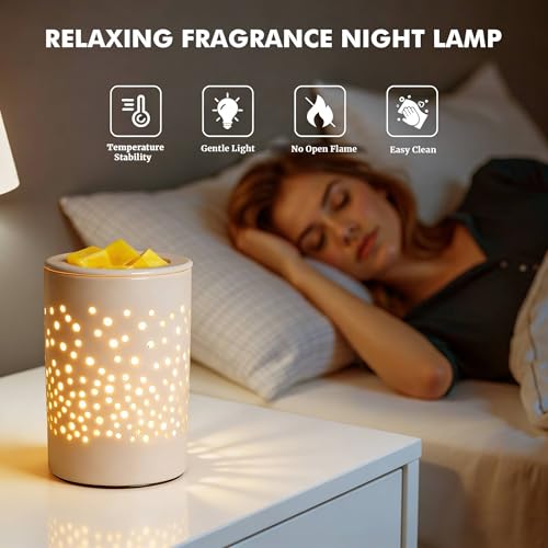 Bobolyn Ceramic Electric Wax Melt Warmer Candle Warmer Lamp Melt Wax Cube Melter Fragrance Warmer- Ideal Gift for Wedding,...