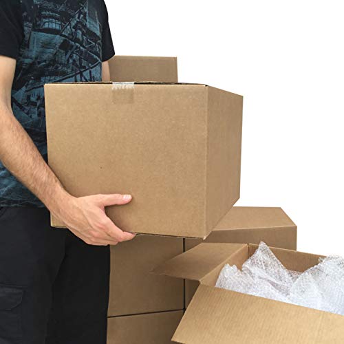 Amazon Basics Cardboard Moving Boxes for Packing and Shipping, Medium Size, 18" x 14" x 12", Brown, 20-Pack