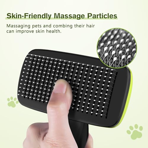 Pecute Self-Cleaning Slicker Brush for Dogs, Cats, Lightweight Dog Brush for Shedding Massaging Grooming, Cat Brush Gently...