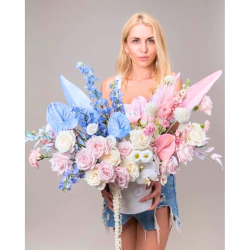 UNIKPACKAGING Premium Quality Round Velvet Flower Box, Gift Boxes for Luxury Flower and Gift Arrangements, Set of 3 pcs (W...