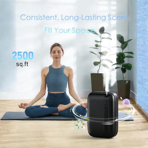 Essential Oil Diffuser, Waterless & Ultrasonic Aromatherapy Diffuser for Home, Office, Hotel, 13.5 OZ Capacity Up to 2500 ...