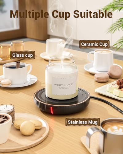 HouseGem Large Candle Warmer Plate - Coffee Cup Mug Warmer for Desk, Candle Melter, Electric Mug Heater for Beverages, Mil...