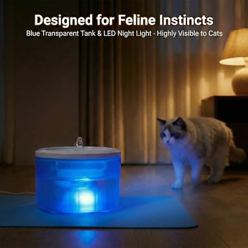 Cat Water Fountain,2.2L/74oz Cat Fountain – Ultra Quiet Upgraded Automatic Pet Water Fountain with 3 Replaceable Filters,1...