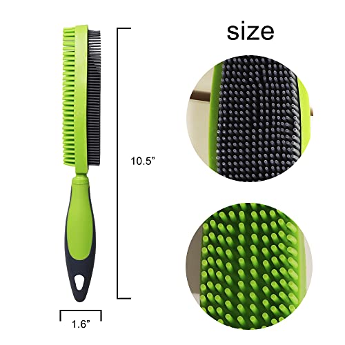 Godiyyer Rubber Pet Hair Removal Brush for Couch Clothes Dog Cat Pet Hair Carpet, Also Used as Dog Cat Bath Brush with Mas...