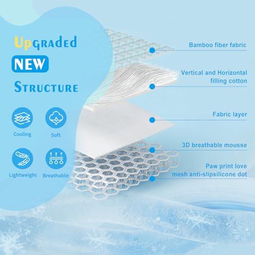 Koquena Dog Cooling Mat, Comfortable Pet Cooling Pad for Dogs Cats, Q-Max>0.4 Washable Cool Fiber Portable for Indoor Outd...