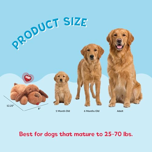 Snuggle Puppy Original Heartbeat Puppy Toy with Real-Feel Pulse & Heat Pack, Calming Sleep Aid for Puppy Anxiety, Crate Tr...