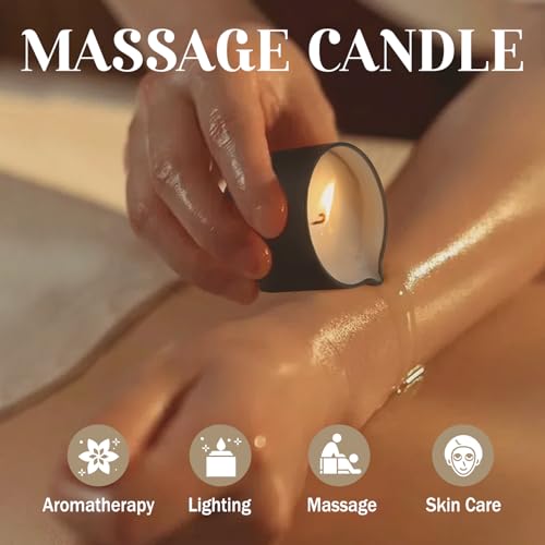 12pcs Massage Oil Candle,Moisturising Natural Soybeans Gift Sets,1oz Low Temperature Body Oil Scented Candles for Home Spa...