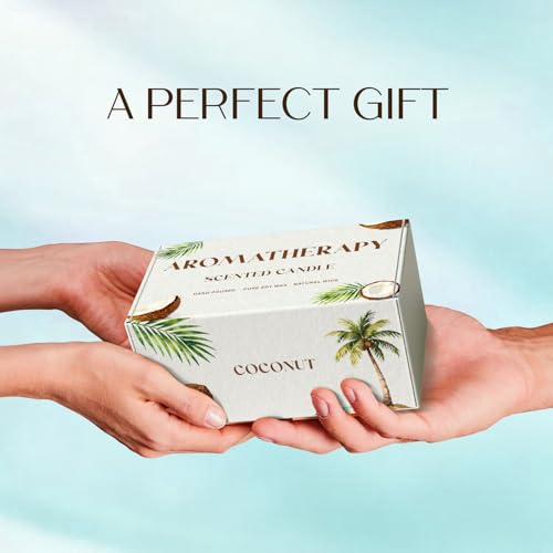Waxcanpy Coconut Scented Candles for Women, Soy Candle Gift Set, Tropical Coconut Candles, 2 Pack Aromatherapy Candles for...