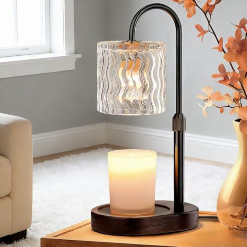 GOIUEDBZ Candle Warmer Lamp Electric: Dimmable Timer Candles Warming Lamps - Height Adjustable Burner Jar - No Flame Scent...