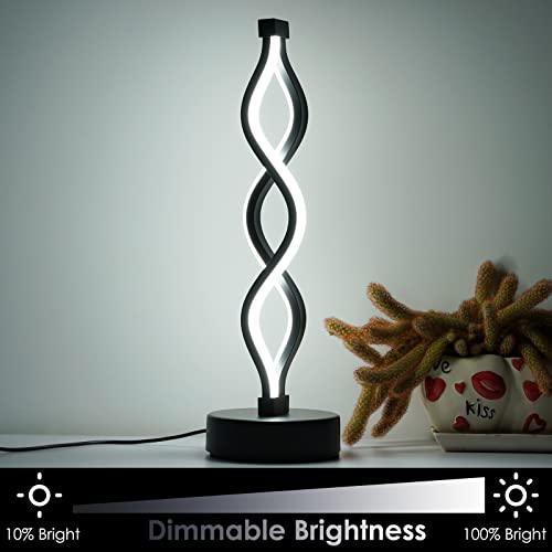 NUÜR Bedside Lamps Set of 2, Black Lamps for Living Room, Dimmable LED Nightstand Lamp, Small Nightstand Lamp for Bedroom,...