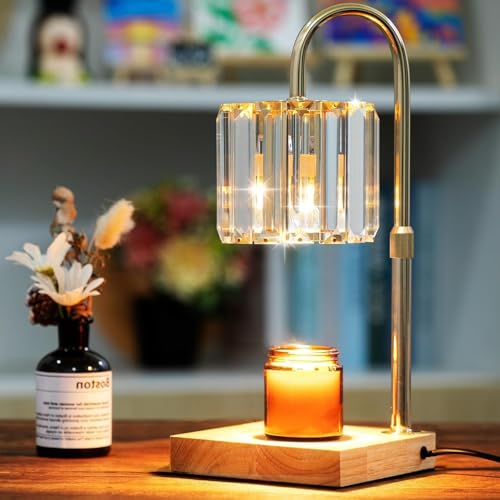 Yuichoy Candle Warmer Lamp with Timer, Dimmable Electric Candle Wamer Adjustable Height, Glass Modern Candles Melter Lamp,...