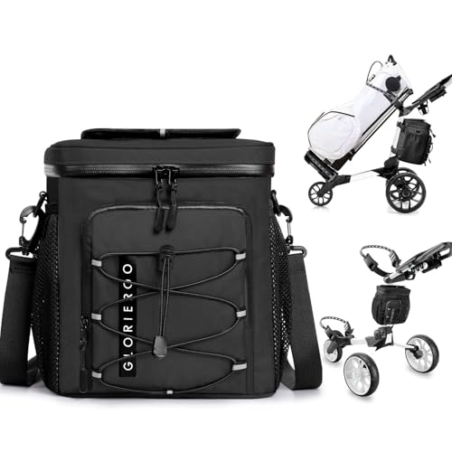 Golf Cart Cooler Bag Insulated - 12-Can Leakproof Soft Cooler Bag with Hook-and-Loop Lid, Waterproof Zippers, and Multi-Po...