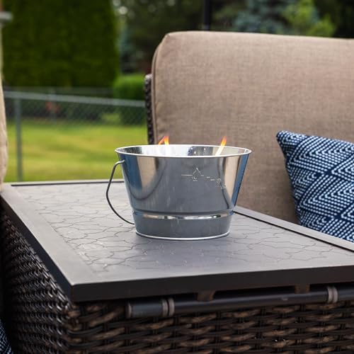 TIKI Citronella Candle 28-Ounce – Triple Wick Metal Bucket with Lid (Silver) – Long-Lasting Outdoor Candle for Patio, Dec...
