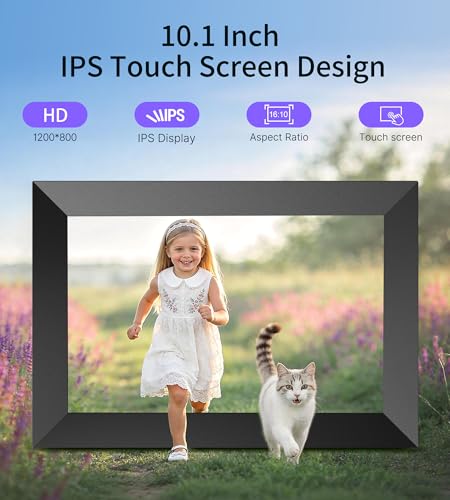 Uhale 10.1" Digital Picture Frame with 32GB Storage Support SD Card, Electronic Photo Frames with 1280x800 HD IPS Touch Sc...