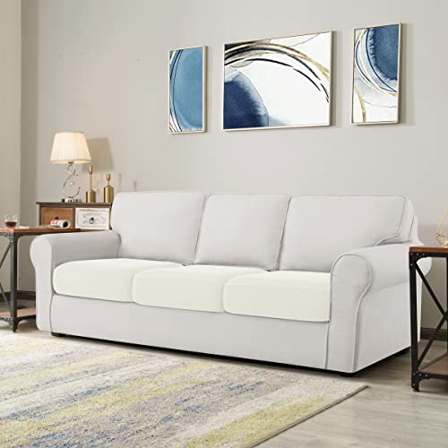 CHUN YI 3Piece Stretch Couch Cushion Covers, Sofa Seat Slipcovers for Pets, Suitable for Armchair Loveseat Sofa with Spand...