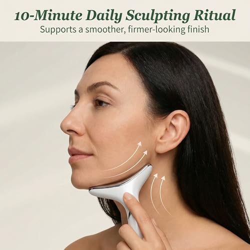 Eden & Elm - Face & Neck Sculpting Massager – 7 Color LED Beauty Tool for Firm-Looking Skin, Jawline Contouring & Daily Li...
