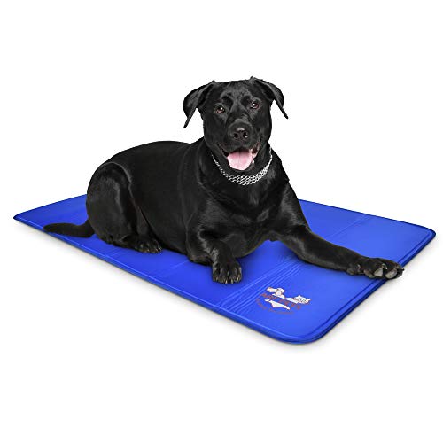 Arf Pets Dog Cooling Mat 35” x 55” Pad for Kennels, Crates & Beds, Non-Toxic, Solid Self Cooling Gel .No Fridge or Electri...