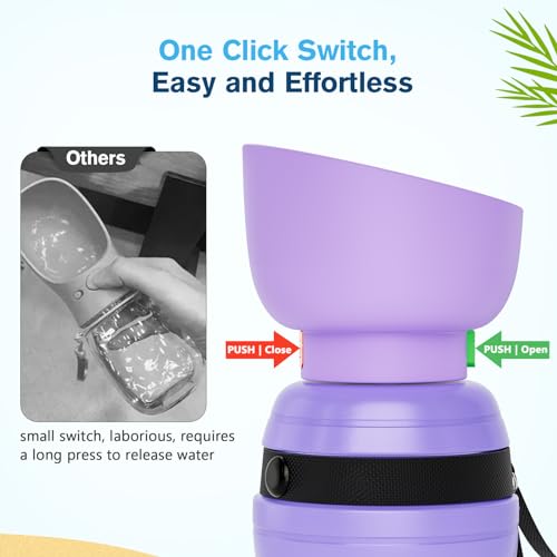 Pecute Portable Dog Water Bottle, 2 in 1 Cat Dog Travel Water Bottle Bowl Leakproof with Double Seal, BPA Free, Lightweigh...