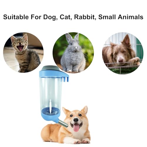 DEEUCHIS Dog Crate Water Bottle - 17 oz No Drip Kennel Pet Water Dispenser, Easy-to-Use Cage Water Bottle for Dogs, Cats, ...