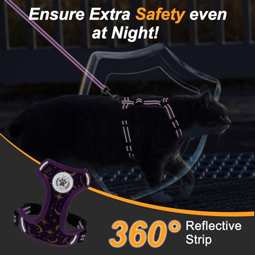 BEAUTYZOO Cat Harness, Escape Proof Cat Leash and Harness Set for Walking, Soft Breathable Vest Harness with Neck Adjustab...