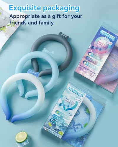 Neck Cooling Tube Wraps Ice Ring Neck Cooler Personal Ice Pack Wrap for Hot Weather Gel Reusable Wearable Gel Cooling for ...