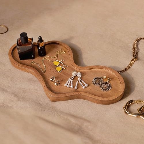 Uiifan Wood Cloud Perfume Tray Irregular Jewelry Decorative Tray for Women Trinket Dish Ring Holder Dish Room Aesthetic De...