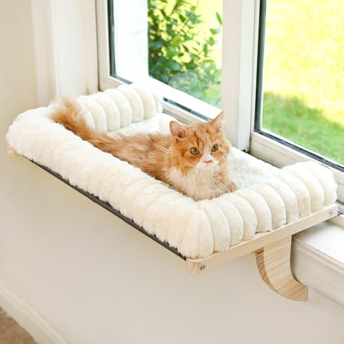 valigogo Cloud-Soft Cat Window Sill Perch with Zipper Designed Cushioned Bed, Supportive Cat Window Seat with Premium Soli...